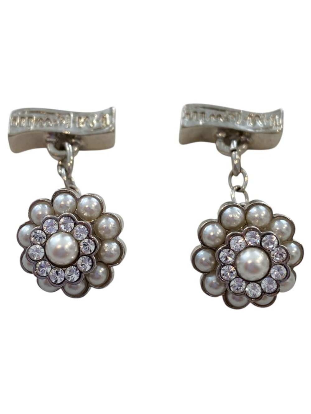 T.M. Lewin Vintage Mother Of Pearl Cufflinks & Tie Clip Set Mid-Century Silver T